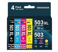 OGOUGUAN 503XL Cartouches d'encre Compatible pour Epson 503 XL pour Expression Home XP-5200 XP-5205 XP5200 XP5205 Workforce WF-2960 WF-2965 WF2960 WF2965 WF-2960DWF WF-2965DWF (4 Paquets)