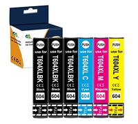 OGOUGUAN 604 XL Multipack Compatible Cartouch d'encre Remplacement pour Epson 604XL pour Expression Home XP-2205 XP-4200 XP-3200 XP-3205 XP-2200 XP-4205 Workforce WF-2935 2930 2910 2950DWF (6 Pack)
