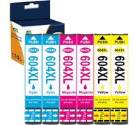 OGOUGUAN 604xl Cartouche Compatible pour Epson 604 604XL pour Epson Expression Home XP-2200 XP-2205 XP-3200 XP-3205 XP-4200 Workforce WF-2910 WF-2930 WF-2935 WF-2950 (2x Cyan, 2x Magenta, 2x Jaune)