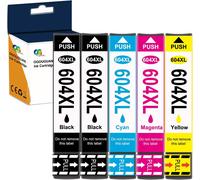 OGOUGUAN 604XL Cartouche d'encre Compatible Epson 604XL 604 XL pour XP-2200 XP-2205 XP-3200 XP-3205 XP-4200 XP-4205 WF-2910 WF-2930 WF-2935 WF-2950 (2x Noir, 1x Cyan, 1x Magenta, 1x Jaune)