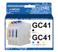 OGOUGUAN CAIDI Cartouche d'encre Rechargeable pour Ricoh, Imprimante avec Puce de réinitialisation Automatique, GC41, GC-41,SG3110DNW, SG7100, SG2100, SG2010, SG2200, SG3100, SG3120, SG3200