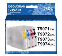 OGOUGUAN CAIDI T9081 T9082 T9083 T9084 T9071 T9072 T9073 T9074 Cartouches d'encre Rechargeables compatibles avec Les imprimantes Workforce WF-6090 WF-6590 avec puces