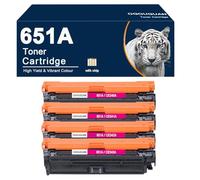 OGOUGUAN Cartouche de Toner Compatible 651A CE340A CE341A CE342A CE343A Remplacement pour HP Laserjet MFP M775 M775dn M775f M775z M775z+ (4PK-BK/C/M/Y)