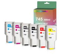 OGOUGUAN Cartouche d'Encre 745 XL pour HP 745 Travail pour imprimante HP DesignJet Z2600 Z5600 300ml Encre complète avec Puce (PBK/MBK/C/M/Y/Red)