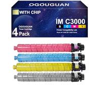 OGOUGUAN IM C3000 C3500 Cartouche de Toner pour Ricoh IMC3000 IMC3500 842251 842252 842253 842254 pour Savin Lanier IMC3000 IMC3500 Imprimante (4-Pack)