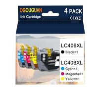 OGOUGUAN Lot de 4 cartouches d'encre compatibles LC406XL à haut rendement pour Brother LC406xl compatible avec MFC-J4335DW / J4345DW / J4535DW / J5855DW / J5955DW / J6555DW / J6955DW