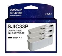 OGOUGUAN SJIC33P Cartouche d'encre Compatible N SJIC33P C33S020655 SJIC33P (K) Compatible avec Les imprimantes TMJ7700 TMJ7200 (3 Noir)