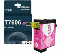 OGOUGUAN T760 Cartouche d'encre Remplacement pour T7601 T7602 T7603 T7604 T7605 T7606 T7607 T7608 T7609 Cartouches pour EP-Son SC-P600 SC P600 (T7606)