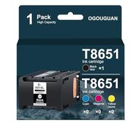 OGOUGUAN T8651 8651XL Cartouches d'encre Compatible pour Epson Workforce Pro WF-M5191 M5190 M5690 M5693 M5193 Imprimant (1 Noir)