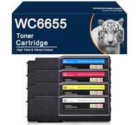 OGOUGUAN WC6655 Cartouche de Toner Compatible 6655 106R02745 106R02746 106R02747 106R02744 pour Xerox WorkCentre 6655i Remplacement pour Xerox WorkCentre 6655 6655i (4PK-BK/C/M/Y)