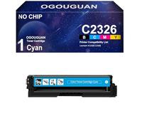 OGOUGUAN XC2326 C2326 Cartouche de Toners sans Puce pour 24B7498 7495 7496 7497 pour Lexmark XC2326 C2326 Imprimante (1 Cyan)