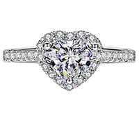 Ogquaton 1 Pcs Femmes 's Diamant Coeur Forme Bague De Mode Belle Belle Fiançailles De Mariage Bague Réglable Créatif et Utile