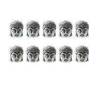 Ogquaton 10 Pcs 3D Alliage Argent Bouddha Tête Bracelets Connecteur Charms Spacer Perles Artisanat DIY Pratique Et Pratique