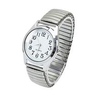 Ogquaton 36mm gros chiffres extensible en acier inoxydable hommes femmes sport montre de poignet décontracté robuste et rentable