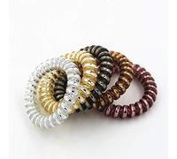 Ogquaton 4pcs couleur métallique cheveux corde spirale en forme de bagues de cheveux élastiques épaissir les liens de cheveux pour les femmes utilisation quotidienne couleur aléatoire créatif et utile