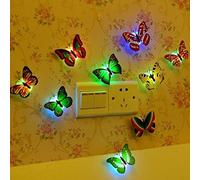 Ogquaton 5 Pcs Lumière Colorée Papillon LED Lumières Veilleuses Fête Décorations De Mariage Cadeau Chambre Bannière Couleur Aléatoire Portable et Utile