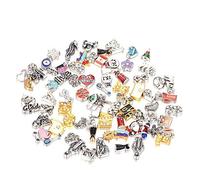 Ogquaton 50pcs Floating Charms Médaillon pour Verre Mémoire Vivante Collier Bracelets Rentable et de bonne qualité
