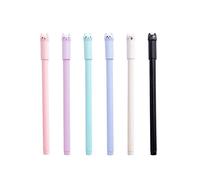 Ogquaton 6Pack Chat Style de Stylo D'écriture D'écriture Gel 0.5mm Fine Point Stylo Encre Noire Recharge Remplaçable pour Fournitures de Bureau Scolaire Durable et Pratique