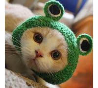 Ogquaton Adorable Pet Drôle Chapeau Dessin Animé Grenouille Forme Pet Cap Tissage Chiot Chat Chapeau Pet 1 PCS