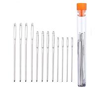 Ogquaton Aiguilles à Tricoter durables 12 pièces Aiguilles à Gros Yeux Aiguilles à Tricoter en Acier Outils à Coudre avec Une Bouteille Transparente, 3 Tailles