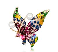 Ogquaton Bijoux Perle Broche Papillon Couleur Diamant Broche Papillon À La Mode Durable Pratique et Utile