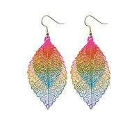 Ogquaton Boucles d'oreilles ethniques bohèmes en forme de feuille pendantes pour femme durables et utiles, Métal