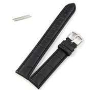 Ogquaton Bracelet de montre en cuir souple avec boucle en acier et bambou 18 mm