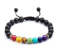 Ogquaton Bracelet de Pierres de Lave de qualité supérieure avec Perles en Pierre et Bracelet tressé