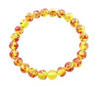 Ogquaton Bracelet en cristal d'ambre naturel avec perles de Bouddha 8 mm Bracelet pour homme et femme Bijou fantaisie créatif et utile, Pierre