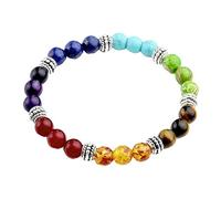 Ogquaton Bracelets de perles chakra - 8 mm - Pierres de lave - Diffuseur d'huile - Aromathérapie - Pour homme, femme, enfant - Durable et utile