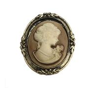 Ogquaton Broche de la mode, Reine Dame Vintage Design victorien camée noir en bronze émaillé Broche Pin 1 Pièces Nouveau paru