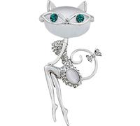 Ogquaton Broche en Cristal de Foulard en Cristal avec Broche en Oil de Chat