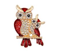 Ogquaton Broche en émail en forme de hibou avec strass - Cadeau pour femme - Économique et de bonne qualité