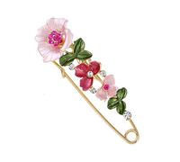 Ogquaton Broche en forme de fleur de cristal de qualité supérieure pour femme et fille - Style vintage - Superbe robe - Écharpes - Pour mariage, fête - Accessoire cadeau