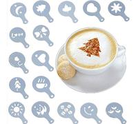 Ogquaton Cappuccino Fantaisie Café Cacao Latte Art Shaker Pochoirs Décoration Pot Pochoir 16 Pièces Set