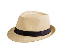 Ogquaton Chapeaux de Plage de qualité Premium Unisexe Adulte Chapeau de Paille Jazz Hat été Chapeau de Soleil Chapeau Respirant Occasionnel Chapeau Casquettes de Voyage