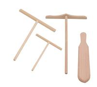 Ogquaton Crêpe Spreader Kit Spatule en Bambou Crêpe Pan À La Main en Bois Naturel pour Faire des Crêpes du Petit Déjeuner 4 Piece Set