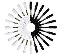 Ogquaton CRSF005 Fil à broder 100% coton, 100 fils noirs et 12 écheveaux blancs, à broder au point de croix