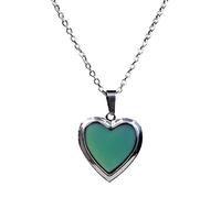 Ogquaton Élégant multi changement de couleur coeur pierre médaillon pendentif humeur collier pendentif durable et utile