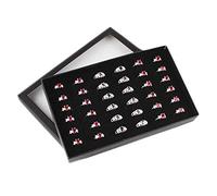 Ogquaton Fenêtre transparente PVC 36 Slots Anneau Plateau Boîte De Stockage Show Case Boucles D'oreilles Bijoux Présentoir Organisateur De Haute Qualité