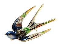 Ogquaton Fille émail Hirondelle Oiseau Collier Broche épingle Revers vêtements Bijoux décor Durable et utile