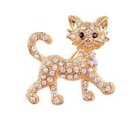 Ogquaton Fille 's Mode Brillant Strass Broche Chat Cool Motif Décor Bijoux Cadeau Durable et Utile
