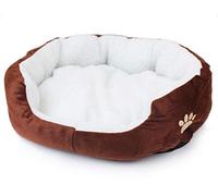 Ogquaton Forme ronde ou ovale Dimple Pet Fleece Grotte de nidification Super Chaud En Peluche Chien Lit pour Chat Doux Panier Matelas Confortable Tapis