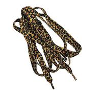 Ogquaton Lacets à pois plats noirs et marron classiques en polyester avec transfert thermique imprimé léopard, comme sur l'image, Taille unique