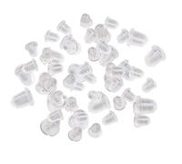 Ogquaton Lot de 100 fermoirs en caoutchouc translucide pour boucles d'oreilles Blanc 4 x 6 mm