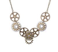 Ogquaton Lots Collier avec pendentif style steampunk Doré et argenté