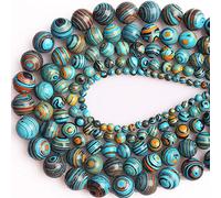Ogquaton Malachite bleue naturelle perles en vrac pour la fabrication de bijoux de bricolage et artisanat créatif et utile