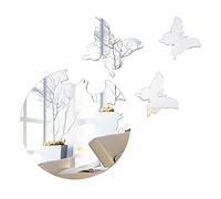 Ogquaton Miroir Art Stickers Muraux Papillon Conçu 3D Acrylique Chambre Stickers Muraux Amovibles Murales Stickers Muraux pour Salle De Bain Décoration Durable et Utile
