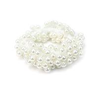 Ogquaton Mode Femmes Fille Perles Élastique Cheveux Corde Chouchou Ponytail Titulaire Nouveau Blanc Portable Et Utile