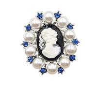 Ogquaton Mode perle dame cru camée style victorien fête de mariage broche broche utile pratique et pratique
